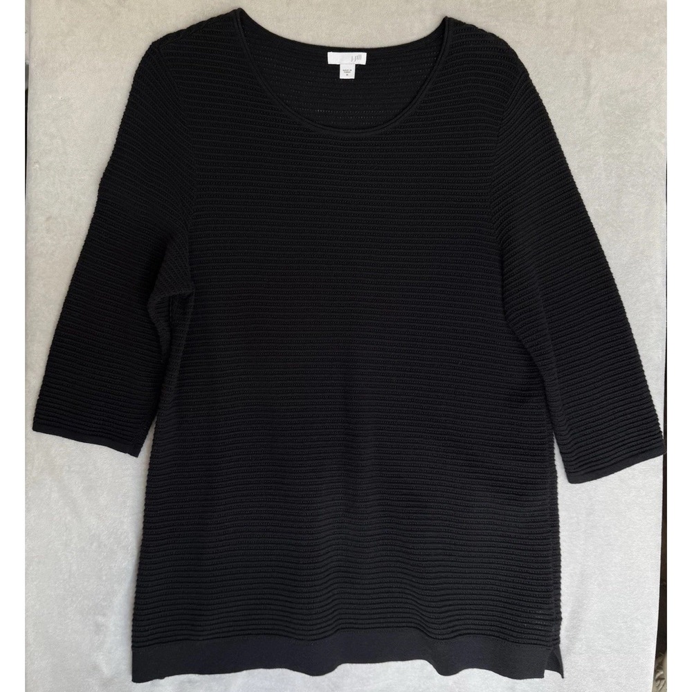 J Jill Sweater Shirt Womens Medium Black‎ Classic Elegant Timeless Minimalist